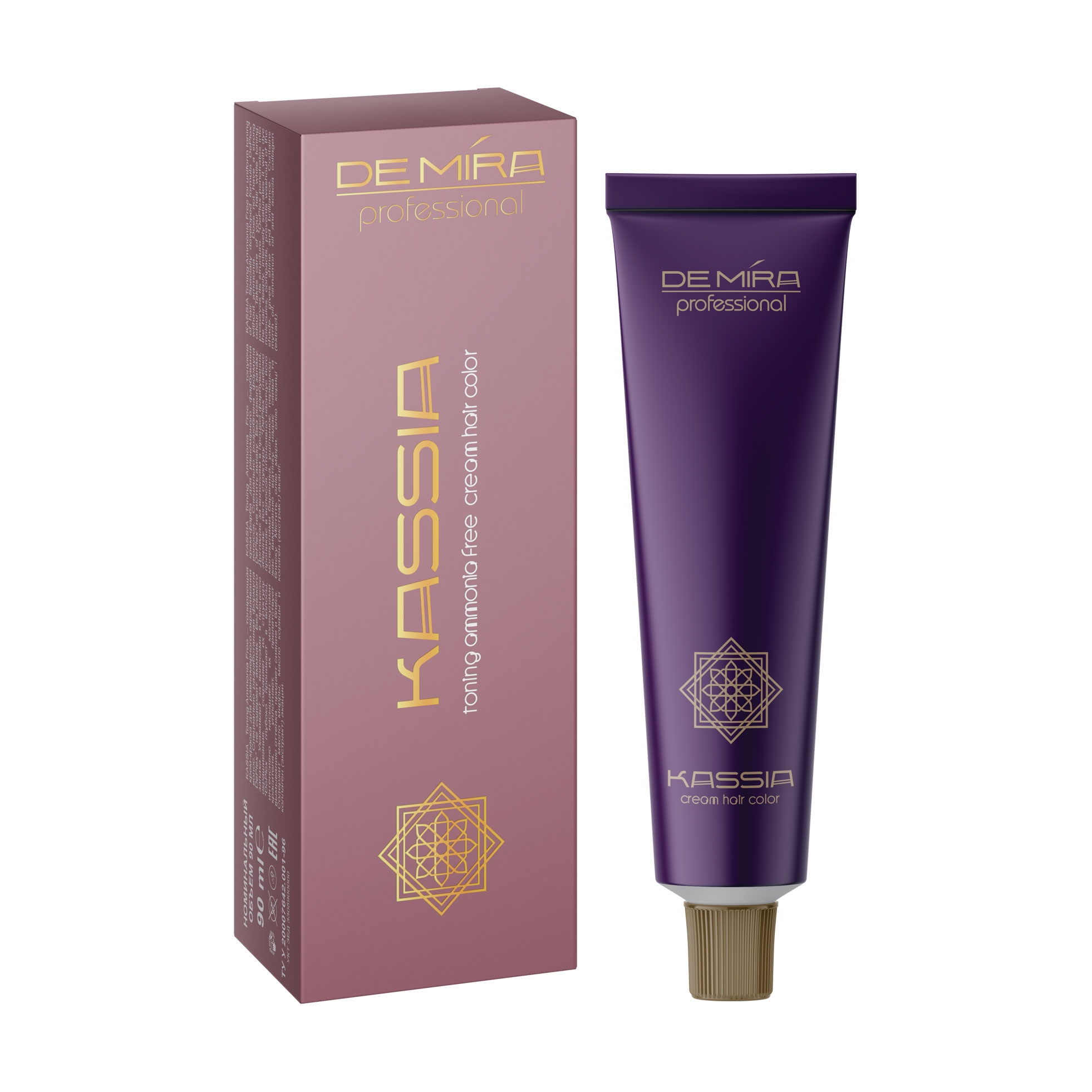 Безаміачна тонувальна крем-фарба для волосся DeMira Professional Kassia Toning Ammonia Free Cream Hair Color 10/5 Червоний блонд, 90 мл